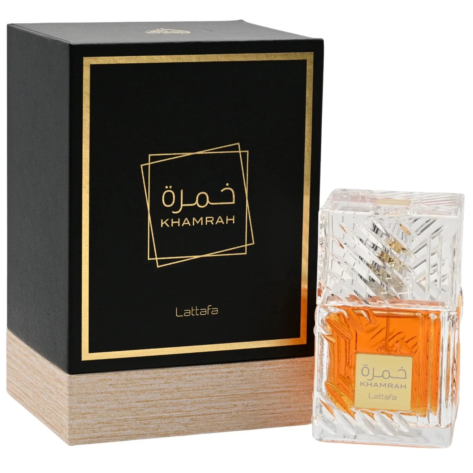 Lattafa Khamrah Eau De Parfum 100ml bottle - spicy vanilla